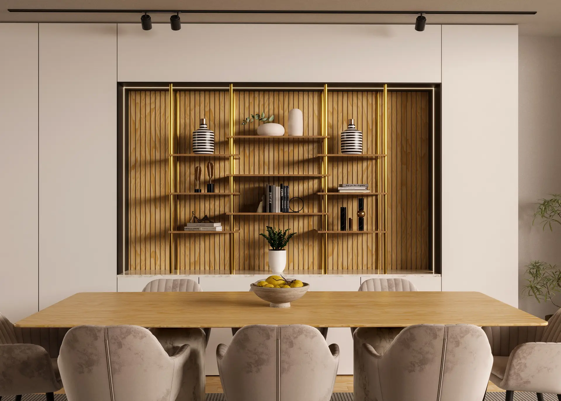 Light-filled open plan residence with bespoke oak dining and quiet finishes